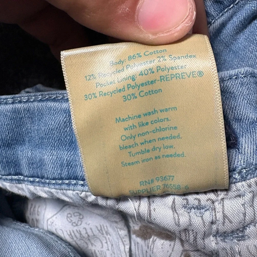 Thereabouts Mini Skirt Womens 12‎ Blue Denim Cotton Stretch Light Wash Outdoor